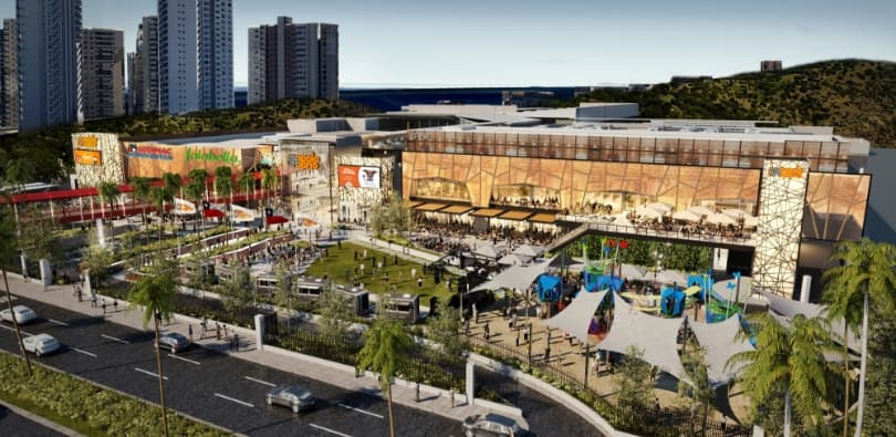 Render exterior del mall Espacio Urbano 15 Norte en Viña del Mar
